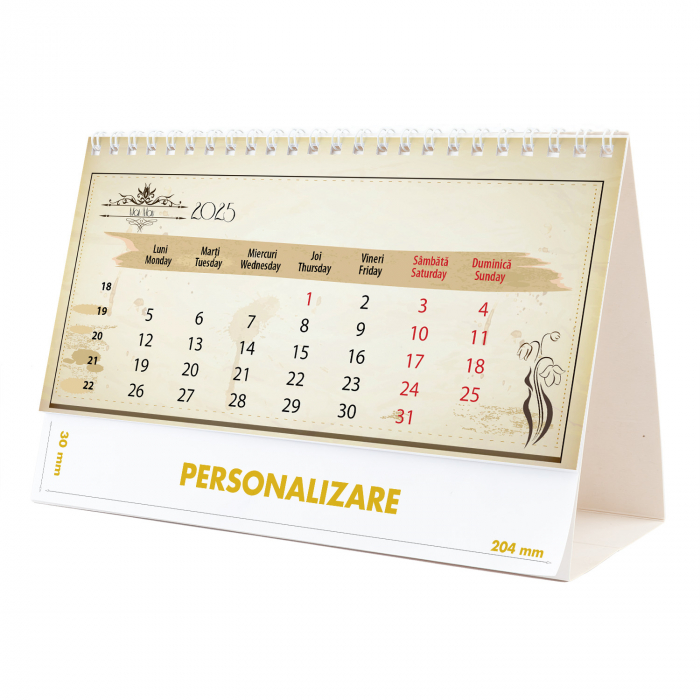 Calendar de birou Vintage, 12 file, CD [8]