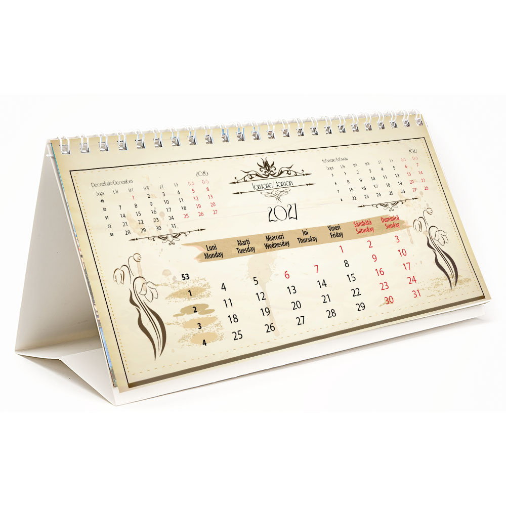 Calendar de birou Vintage1, 12 file, CD [10]