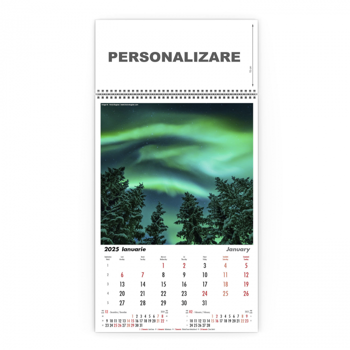 Calendar de perete Aurora Borealis, CD [2]