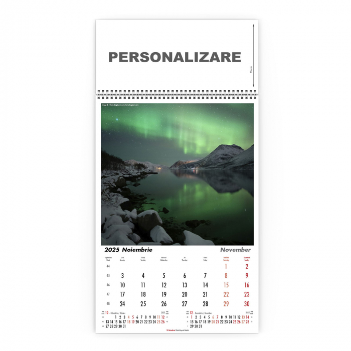 Calendar de perete Aurora Borealis, CD [12]