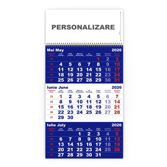 Calendar de perete TRIPTIC CLASIC 1 Albastru, CD [2]
