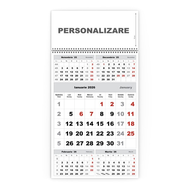 Calendar de perete TRIPTIC CLASIC 3 Argintiu,CD [1]