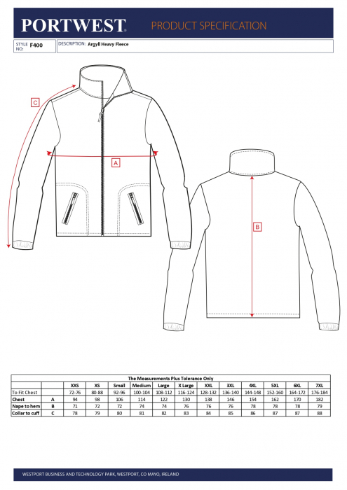 Jacheta Fleece Argyll F400 - Portwest [5]