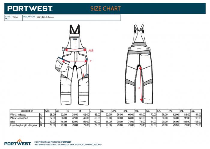 Pantaloni cu Pieptar WX3 - T704- Portwest [6]