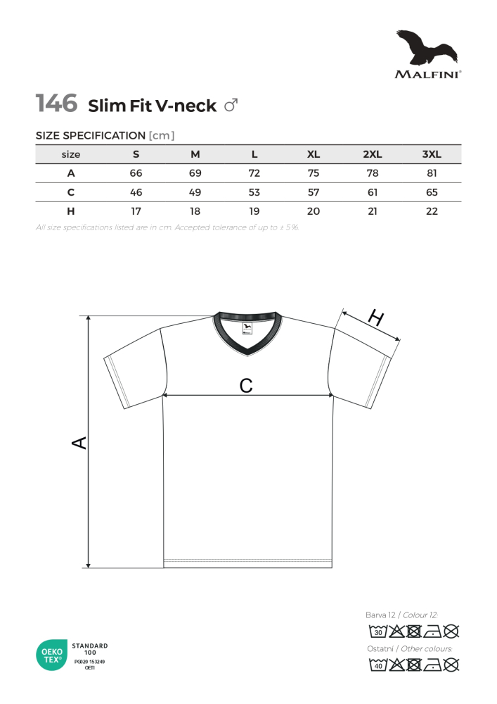 Tricou clasic pentru bărbaţi SLIM FIT V-NECK146 [16]