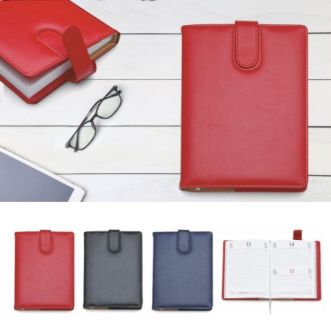 Agende datate - Agenda de lux datata zilnic Riga cu clapă magnetica, R460, 15 x 21 cm
