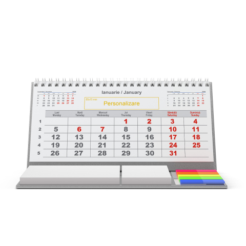 Calendar de birou personalizat, notite, Clasic 1 [2]