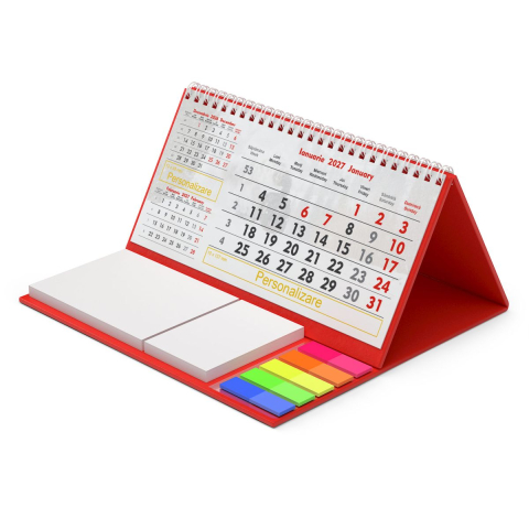 Calendar de birou personalizat, notite, Triptic [2]