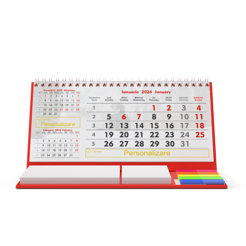 Calendar de birou personalizat, notite, Triptic [1]