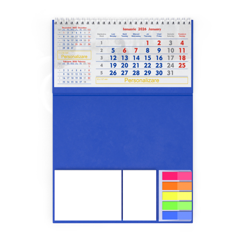 Calendar de birou personalizat, notite, Triptic [4]