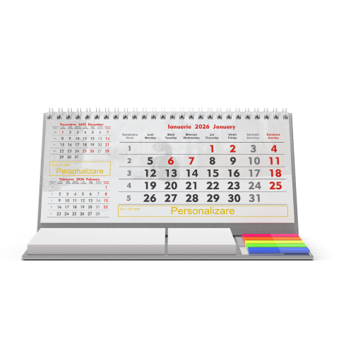Calendar de birou personalizat, notite, Triptic [3]