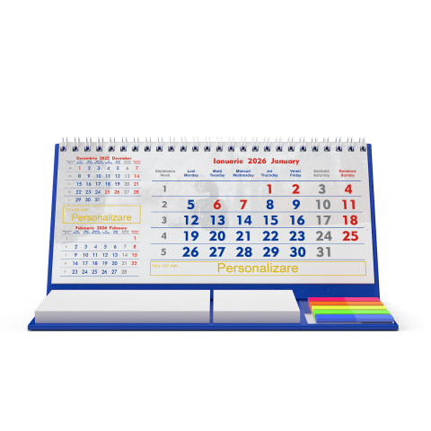Calendare personalizate - Calendar de birou personalizat, notite, Triptic