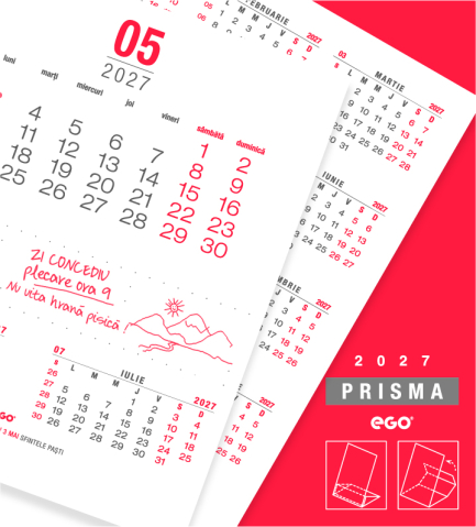 Calendare personalizate - Calendar de birou Prisma, PU, CA