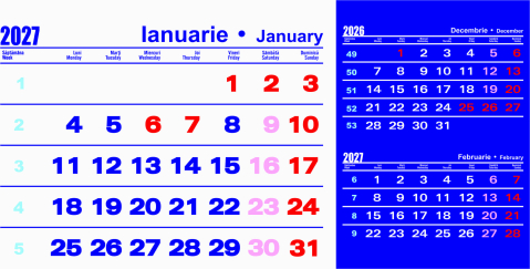 Calendare personalizate - Calendar de birou TRIPTIC - 6 file