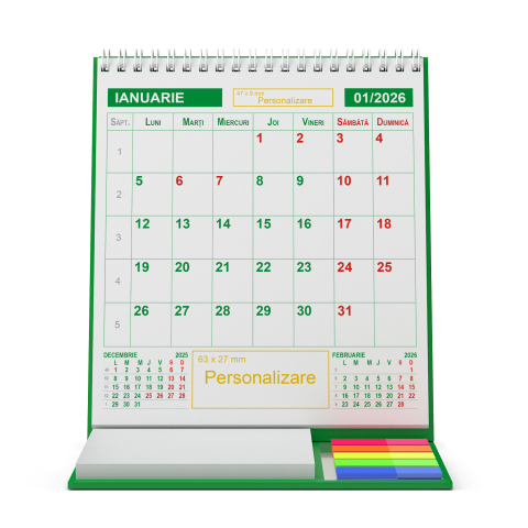 Calendare personalizate - Calendar de birou vertical,notite,Triptic 1,personalizat