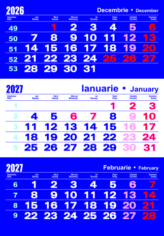 Calendare triptice - Calendar de perete A3 OFFICE