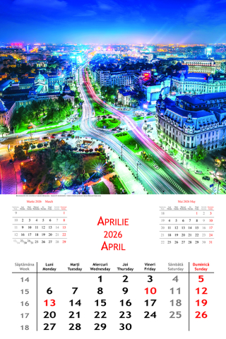 Calendar de perete Europe by Night, CT [1]