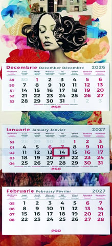 Calendare personalizate - Calendar de perete Triptic 3M, CA
