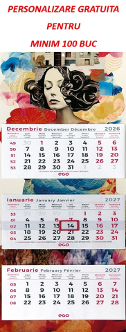 Calendare triptice - Calendar de perete Triptic 3M, CA