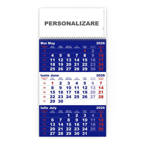 Calendar de perete TRIPTIC CLASIC 1 Albastru, CD [1]