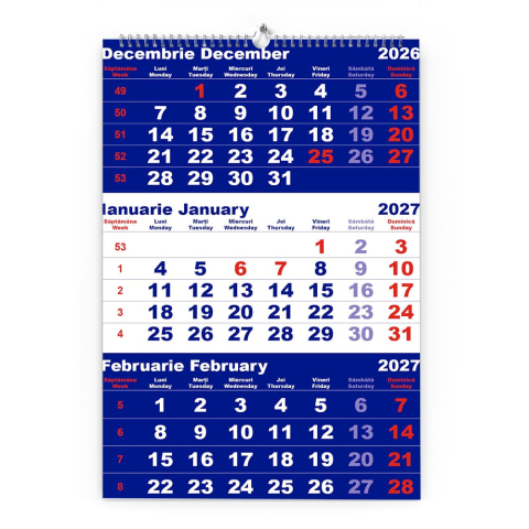 Calendar de perete TRIPTIC CLASIC 1 Albastru, CD [1]