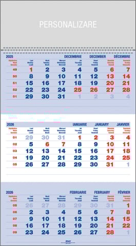 Calendare triptice - Calendar de perete Triptic clasic, CA