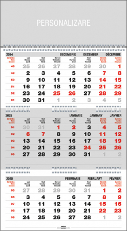 Calendare triptice - Calendar de perete Triptic Pliat, CA