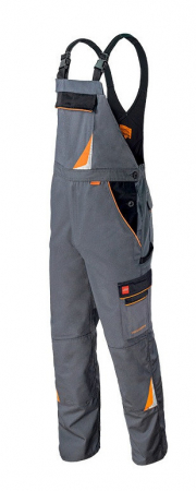 Haine de lucru personalizate - Pantaloni cu Pieptar Gri cu Negru Professional