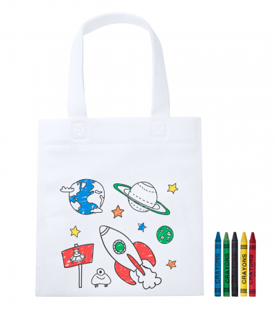 Sacose, Rucsaci, Umbrele - Sacosa alba cumparaturi de colorat pentru copii, 80 g / m2 -  Mosby