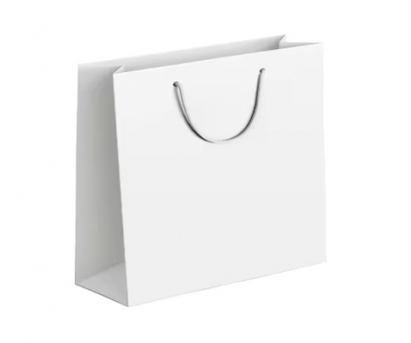 Sacose, Rucsaci, Umbrele - Sacosa  alba din hartie T, 25.5 x 25 x 9 cm