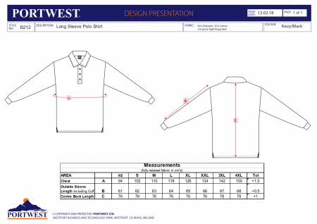 Tricou Polo, Maneca Lunga - B212 - Portwest [2]