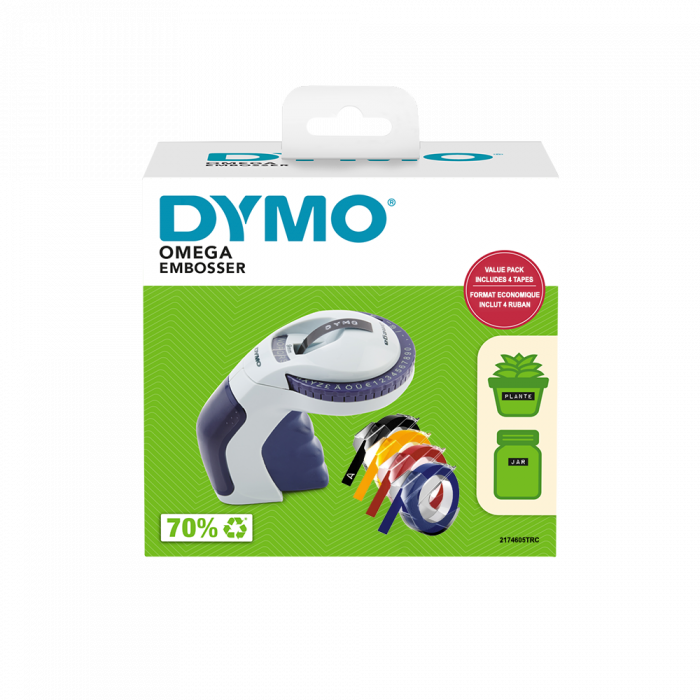 Set Dymo Omega labeling machine set and a total of 4 rolls of 3D  Plastic Embossing Labels, DY12748 2174605TRC [28]