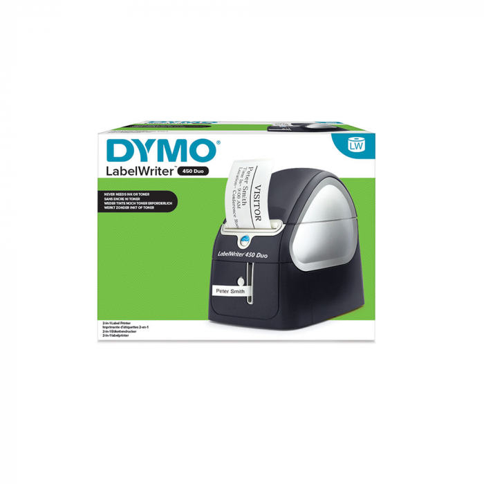 LabelWriter Duo label maker, plastic or paper labels, professional printer with PC connection, Dymo LW S0838920-big