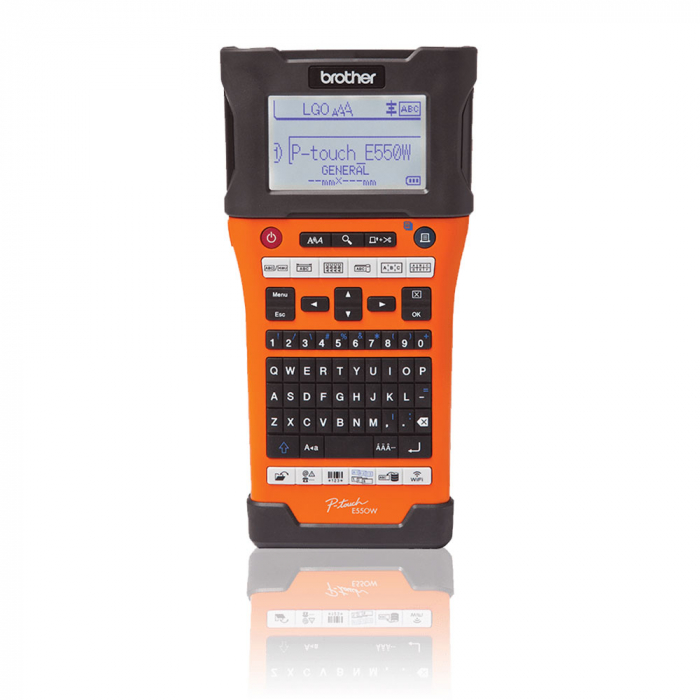 Aparat etichetat industrial Brother PT-E550WVP Kit, conectare Wi-Fi si USB, cutter automat, latime max. 24 mm, include accesorii, servieta transport, 2 benzi originale Brother TZe, PTE550WVPYJ1-big