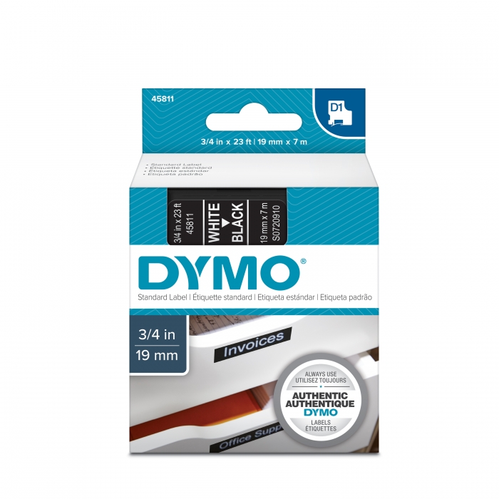 Label maker Dymo LabelManager D1 tape 19mm x 7m, White/Black S0720910-big