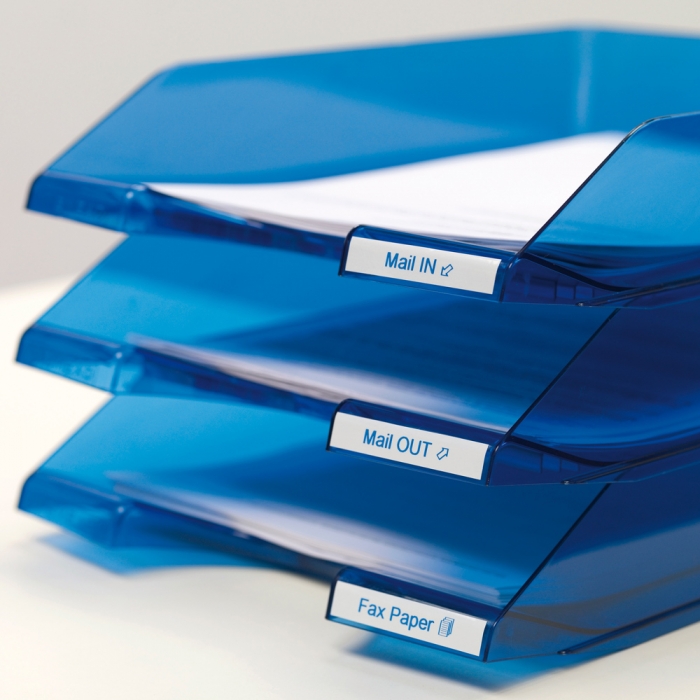Etichete autocolante, DYMO LabelManager D1, 9mm x 7m, albastru/alb, 40914, S0720690-big