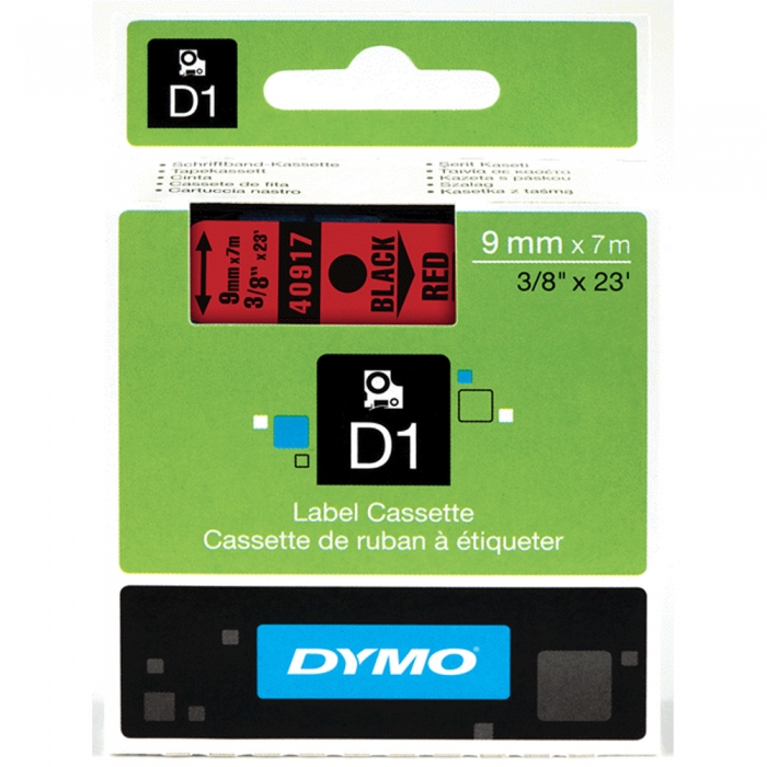 Label tape DYMO LabelManager D1 9mm x 7m Black/red S0720720 40917 [6]