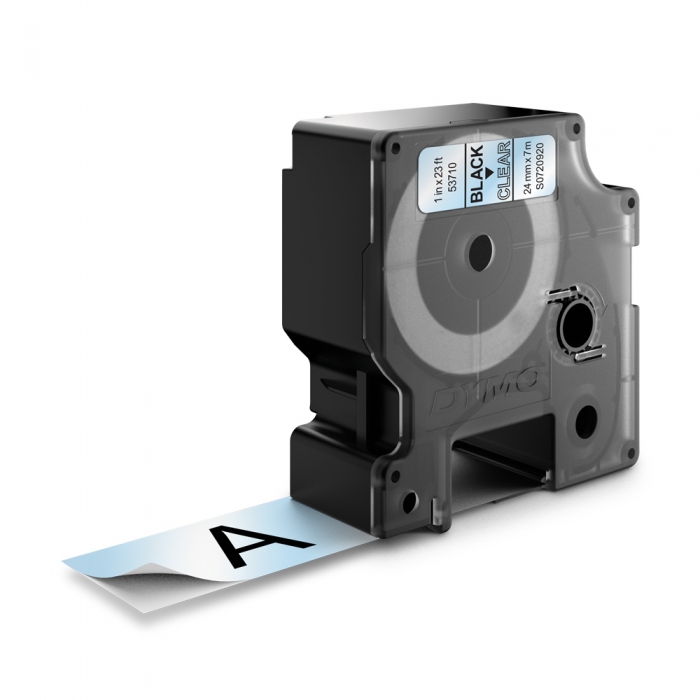 Etichete standard 24mm x 7m Dymo LabelManager D1, negru/transparent S0720920-big