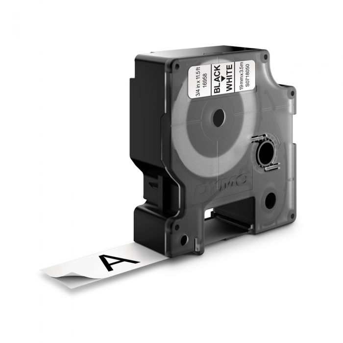Flexible industrial labels 19mm x 3.5m, Dymo LabelManager, black/white, S0718050, 18488-big