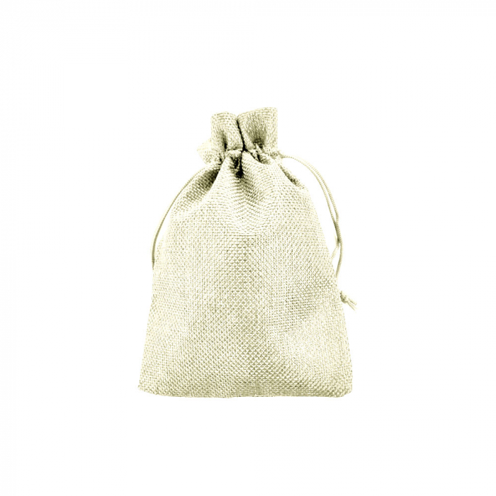 Saculet textil bej 17cm x 11.5cm-big