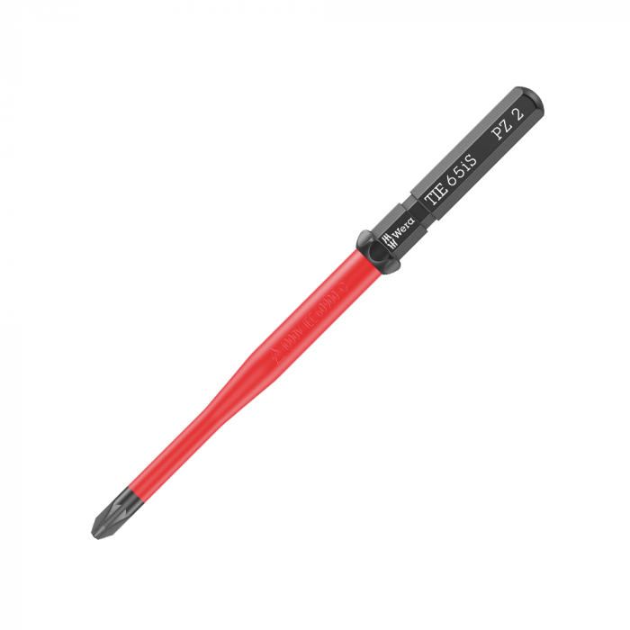 Screwdriver bit Kraftform Kompakt VDE WERA 65 iS PZ2 x 154 mm corrosion protection red insulation 05006527001 [9]