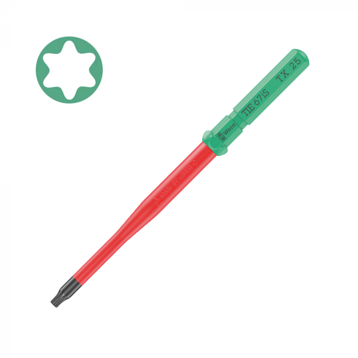 Bit surubelnita Kraftform Kompakt VDE WERA 67 iS TORX TX25 x 154 mm protectie anticoroziva izolatie rosie 05006542001 [1]