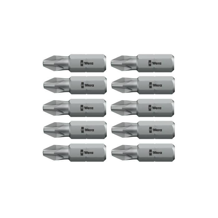 Wera 855/1 Z PZ3  screwdriver bit Set 10 pieces 25 mm compatible with 1/4" holder, 05072084001 [4]