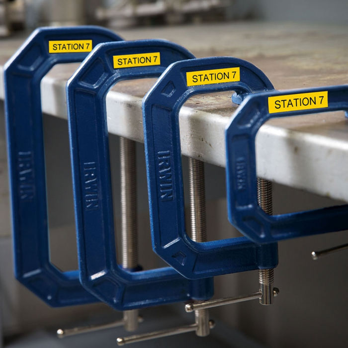 Strong adhesive labels compatible Brother TZe-S651 24mm x 8m black/yellow gray box [4]