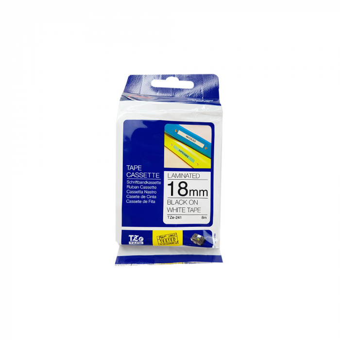 Brother TZE241 etichete originale laminate 18mm x 8m, negru pe alb, P-Touch TZe-241 [6]