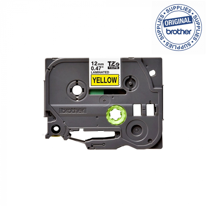 Brother Genuine PTouch TZE631 laminated 12mm x 8m, black on yellow TZe-631 [2]