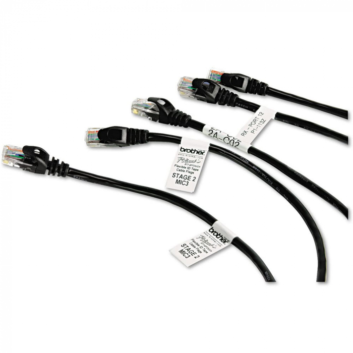 Brother TZEFX231 etichete originale flexibile 12mm x 8m, negru pe alb, PTouch laminate, pentru identificare cabluri si fire TZe-FX231 [4]