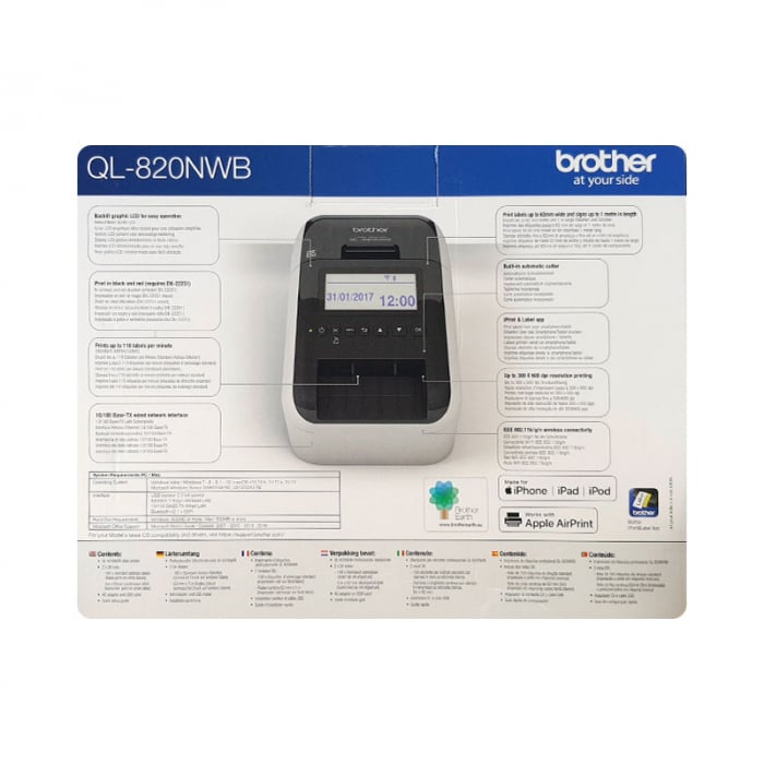 Brother QL-820NWB, Professional, Ultra Flexible Label Printer