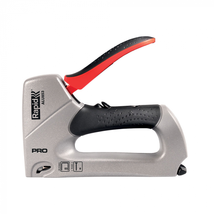 Capsator tacket Rapid PRO ALU853E Dual, reglare forta capsare, corp integral aluminiu, grip cauciuc, capse 53/6-14 mm, cuie 8/15, 5 ani garantie, fabricat in Suedia 23235400 [7]