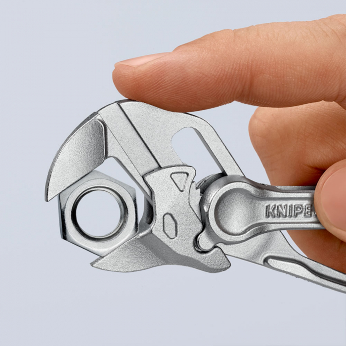 Mini Cleste Cheie XS cu reglaj automat, mecanica fina, instalatii sanitare, o scula de nelipsit din trusa de scule de bicicleta sau de motocicleta, 100mm, KNIPEX 86 04 100 [8]